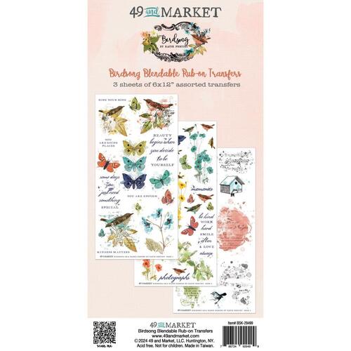 49 and Market Birdsong : Blendable Rub-on Transfers