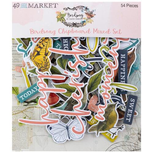 49 and Market Birdsong :  Chipboard Mixed Set