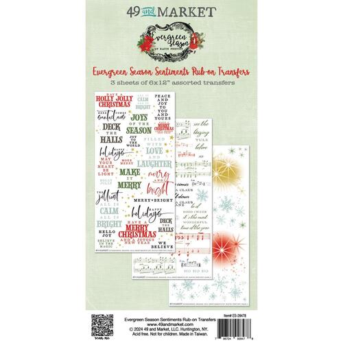 49 and Market Evergreen Season - Sentiments Rub-on Transfers