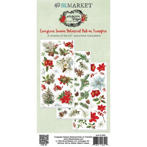 49 and Market Evergreen Season : Botanical Rub-on Transfers