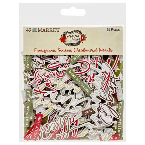 49 and Market Evergreen Season : Chipboard Words