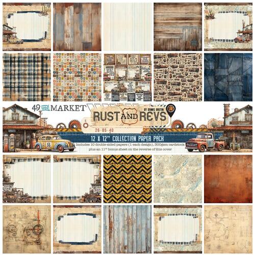 49 and Market Rust and Revs : 12x12" Collection Paper Pack