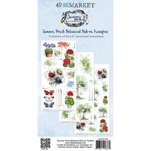 49 and Market Summer Porch : Botanical Rub-on Transfers