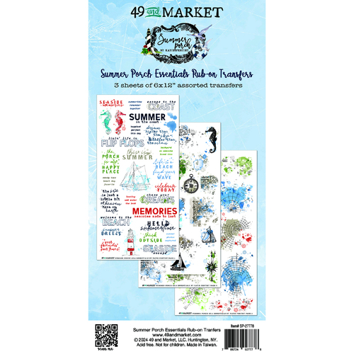 49 and Market Summer Porch : Essentials Rub-on Transfers