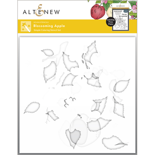 Altenew Blossoming Apple Simple Coloring Stencil Set (4 in 1)