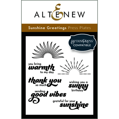 Altenew Sunshine Greetings Press Plate Set