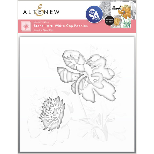 Altenew Stencil Art: White Cap Peonies Layering Stencil Set (6 in 1)