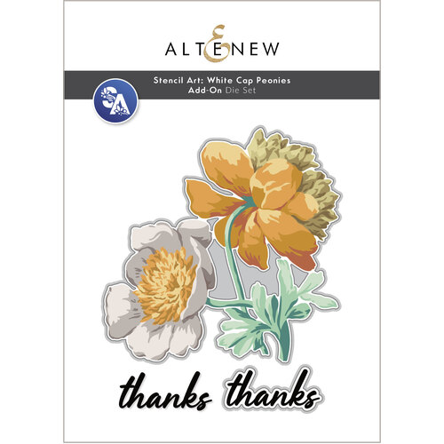 Altenew Stencil Art: White Cap Peonies Add-On Die