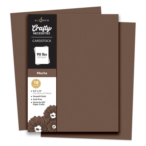 Altenew Crafty Necessities: Mocha Cardstock (10 sheets/set)