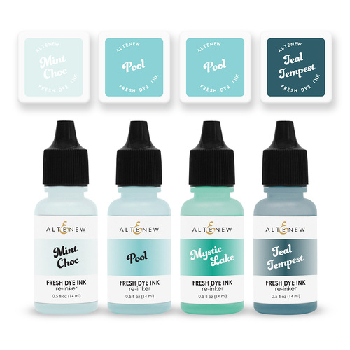 Altenew Aqua Island Fresh Dye Ink Mini Cube & Re-inker Bundle