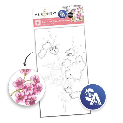 Altenew Stencil Art- Painted Geraniums Layering Stencil Set (6 in 1)