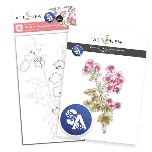 Altenew Stencil Art- Painted Geraniums & Add-on Die Bundle