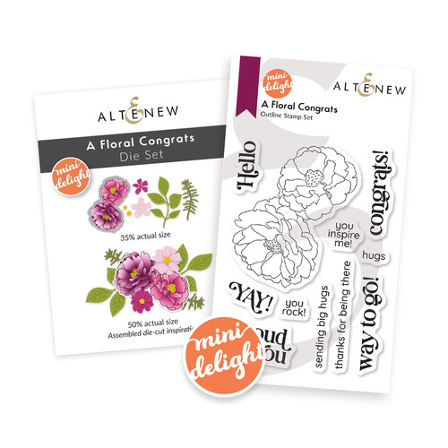 Altenew Mini Delight: A Floral Congrats Stamp & Die Set