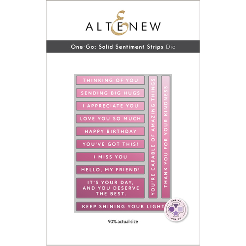 Altenew One-Go: Solid Sentiment Strips Die