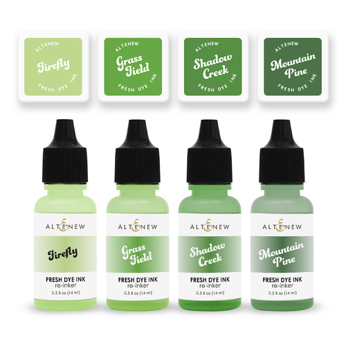 Altenew Green Valley Fresh Dye Ink Mini Cube & Re-inker Bundle