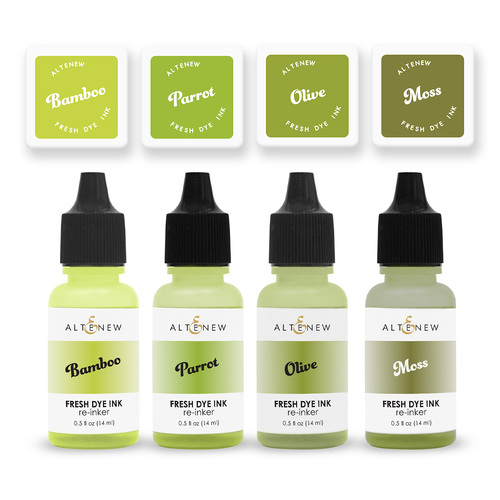 Altenew Fresh Dye Ink Mini Cube & Re-inker Bundle - Tropical Forest 