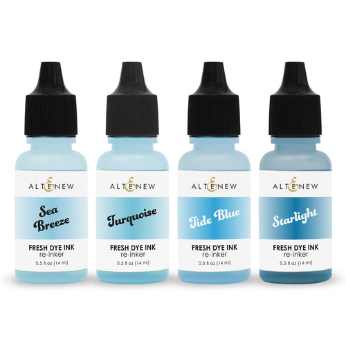 Altenew Deep Blue Seas Fresh Dye Ink Re-inker Bundle