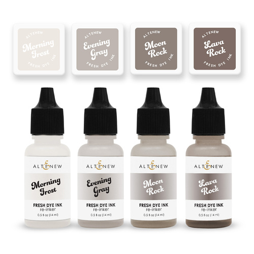 Altenew Warm Gray Fresh Dye Ink Mini Cube & Re-inker Bundle