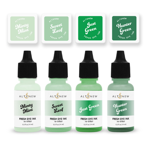 Altenew Green Meadows Fresh Dye Ink Mini Cube & Re-inker Bundle