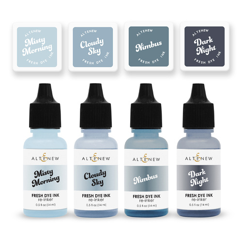 Altenew Fresh Dye Ink Mini Cube & Re-inker Bundle : Tranquility