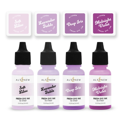 Altenew Fresh Dye Ink Mini Cube & Reinker Bundle - Shades of Purple