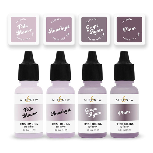 Altenew Sugarplums Fresh Dye Ink Mini Cube & Re-inker Bundle