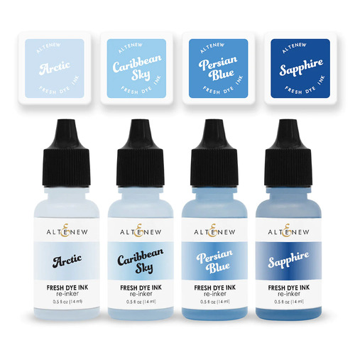 Altenew Fresh Dye Ink Mini Cube & Re-inker Bundle - Glacier Caves 