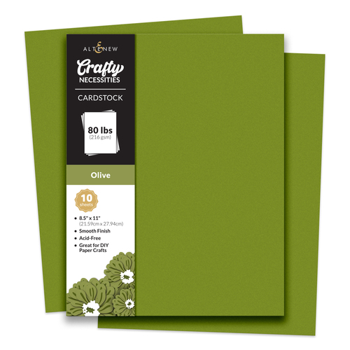 Altenew Crafty Necessities: Olive Cardstock (10 sheets/set)