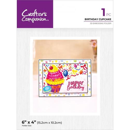 Crafters Compantion 3D Embossing Folder : Birthday Cupcake