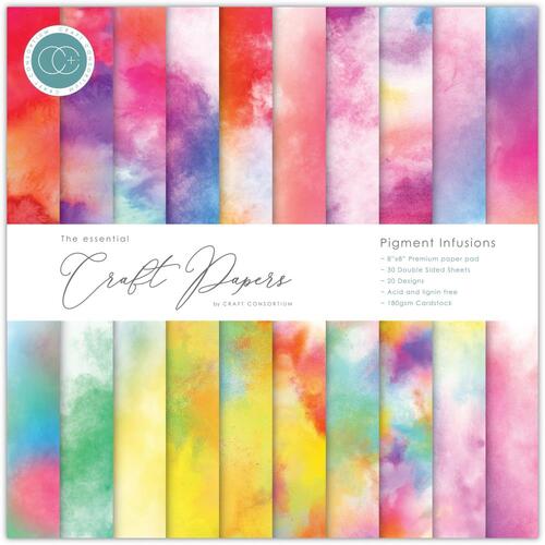 Craft Consortium The Essential Craft Papers : Pigment Infusions 8x8" Paper Pad