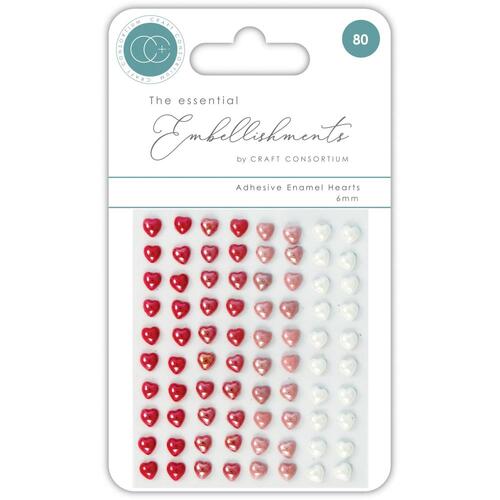 Craft Consortium The Essential Embellishment : Adhesive Enamel Hearts