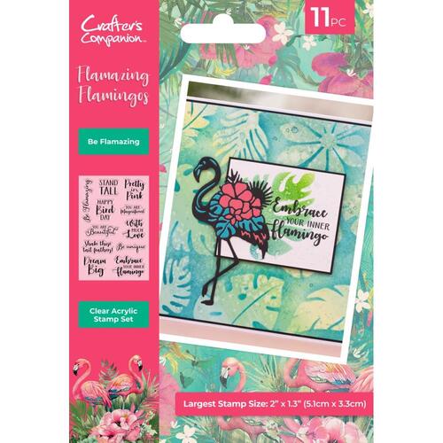 Crafters Companion Flamazing Flamingos : Be Flamazing Stamp