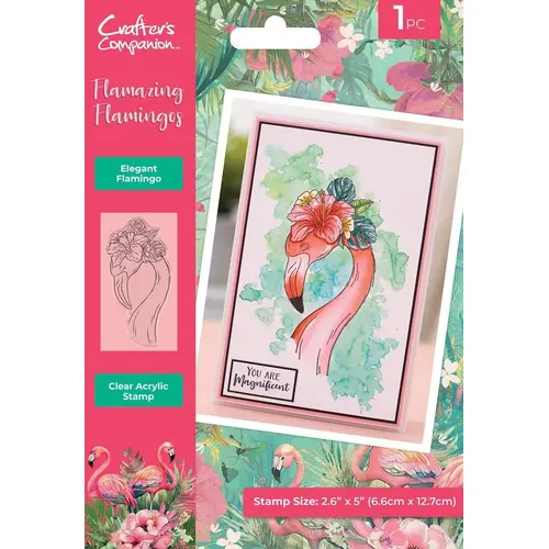 Crafters Companion Flamazing Flamingos : Elegant Flamingo Stamp