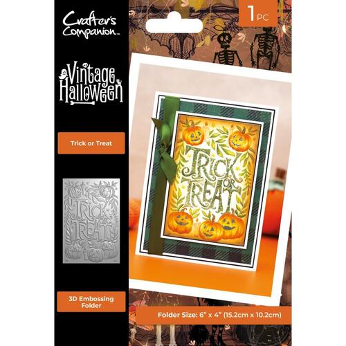 Crafters Companion Vintage Halloween Embossing Folder : Trick or Treat