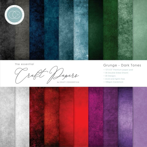 Craft Consortium 12" Paper Pad Grunge Dark Tones