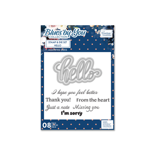 Couture Creations Blues by You - Stamp & Die Set - Hello (8PC)