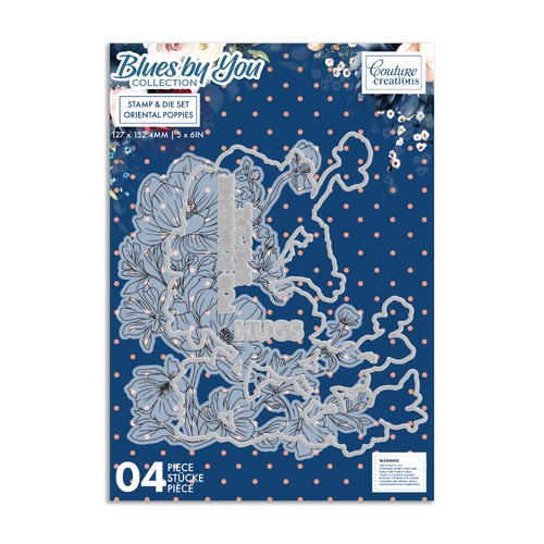 Couture Creations Blues by You - Stamp & Die Set - Oriental Poppies (4PC)