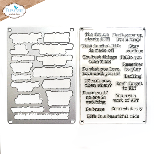 Elizabeth Craft Journal Phrases 4 Stamp and Die Set