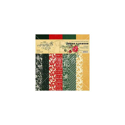 Graphic 45 Merry & Bright : 12x12" Patterns & Solids Pack