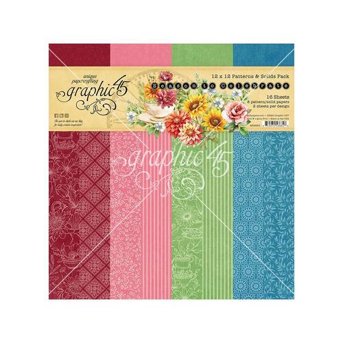 Graphic 45 Season to Celebrate : 12x12" Patterns & Solids Pack