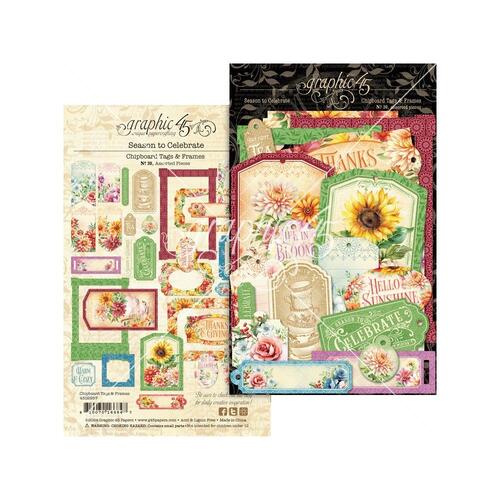 Graphic 45 Season to Celebrate : Chipboard Tags & Frames