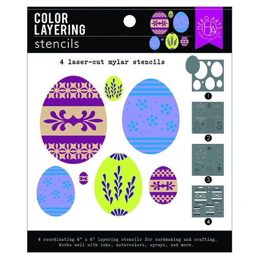 Hero Arts Color Layering Decorative Eggs Stencils from the Charming Easter Collection