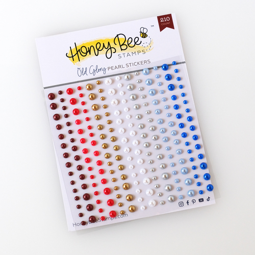 Honey Bee Old Glory Pearl Stickers - 210 Count
