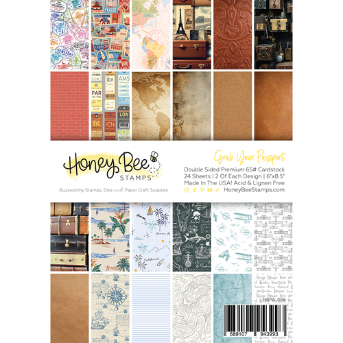 Honey Bee Travel Paper Pad 6x8.5 - 24 Double Sided Sheets 