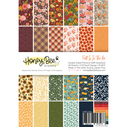 Honey Bee Fall Is In The Air Paper Pad 6x8.5 - 24 Double Sided Sheets 