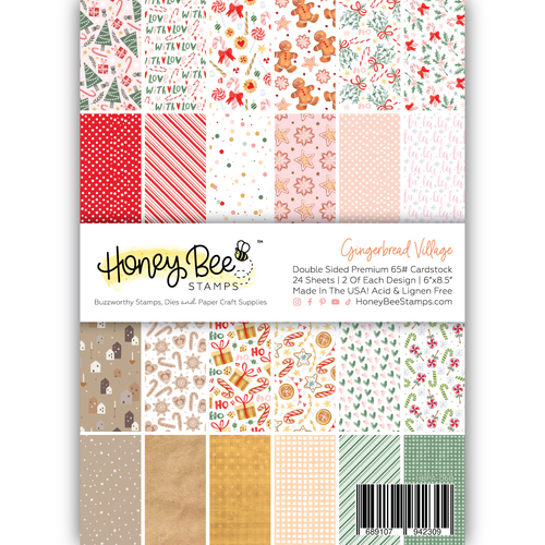 Honey Bee Gingerbread Village Paper Pad 6x8.5 - 24 Double Sided Sheets 