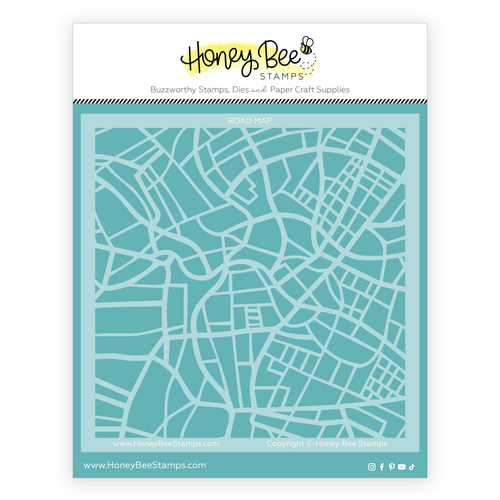 Honey Bee Road Map Background Stencil