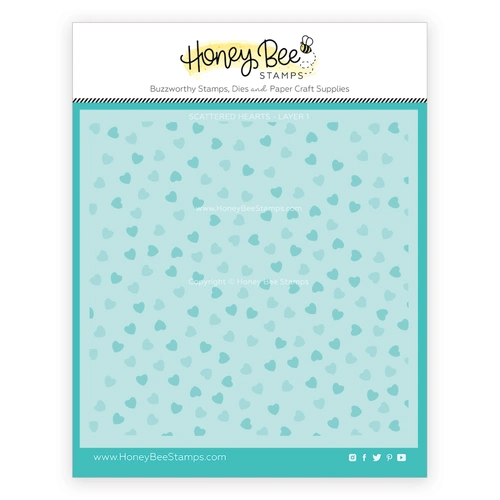 Honey Bee Scattered Hearts Layering (Set Of 2) Stencil