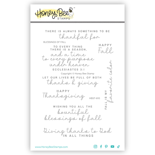 Honey Bee Blessings Of Fall 4x6 Stamp Set