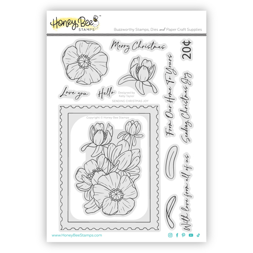 Honey Bee Sending Christmas Joy 6x8 Stamp Set